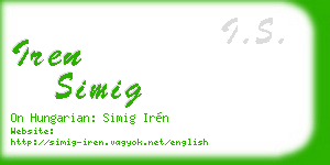 iren simig business card